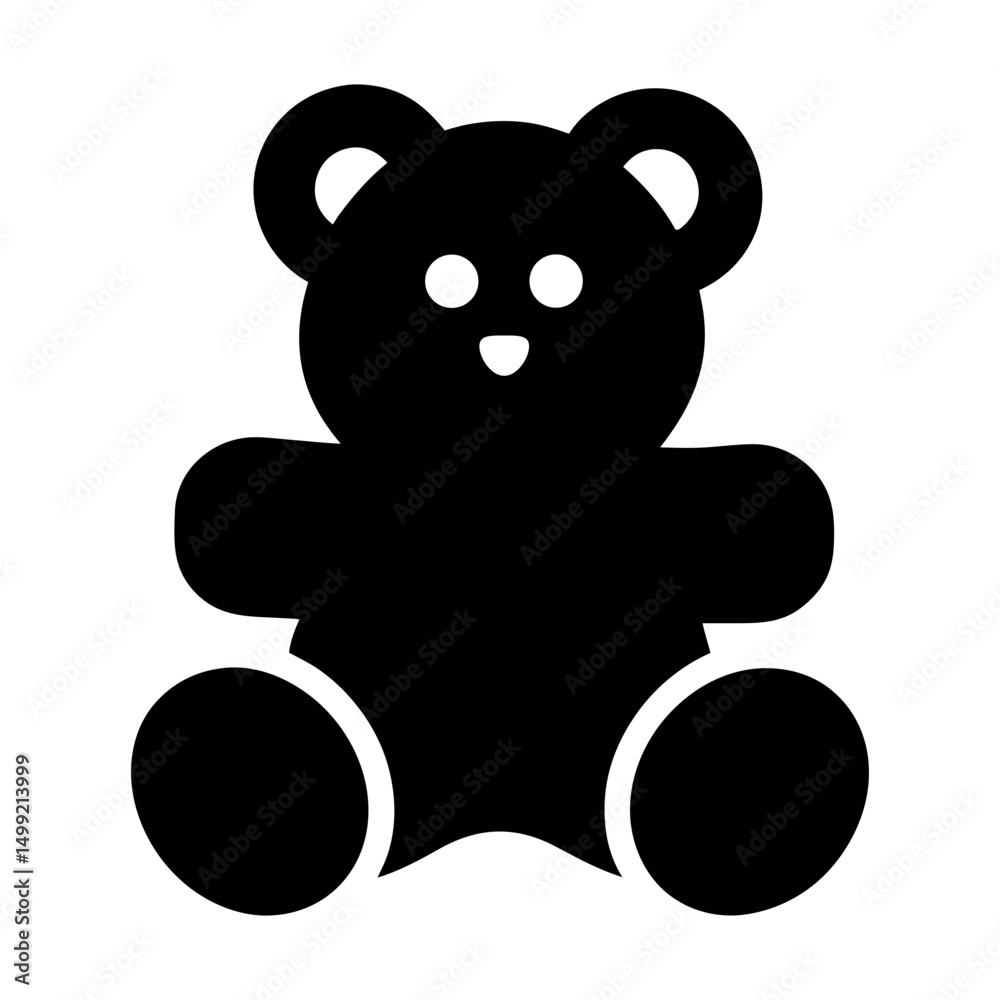 Fototapeta premium teddy bear icon charming flat silhouette 