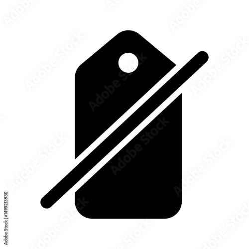tag icon no sale silhouette
