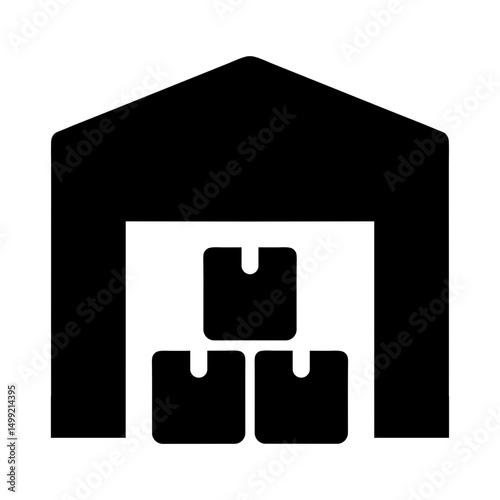 warehouse icon modern flat silhouette design
