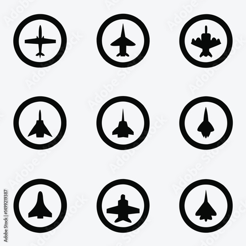 Su 57 fighter jet silhouette icon black on white background