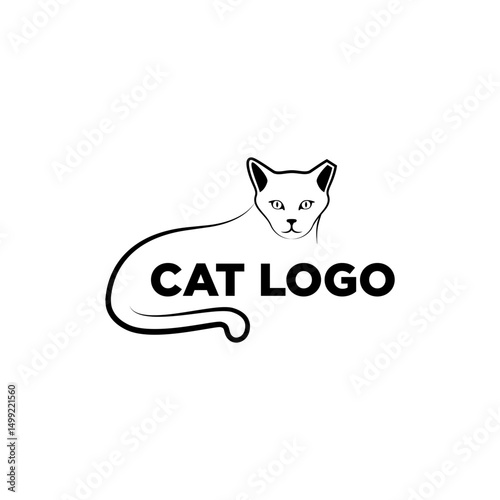 Cat logo design template. Trendy style, vector eps 10
