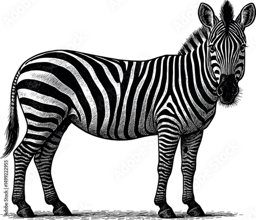 Zebra Side Profile Standing Vector Black Silhouette Cricut Print Design Isolated On A Plain White Background