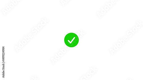 Check mark icon with circle. Animated White Checkmark Reveal in Green Circle – Success Icon on White Background