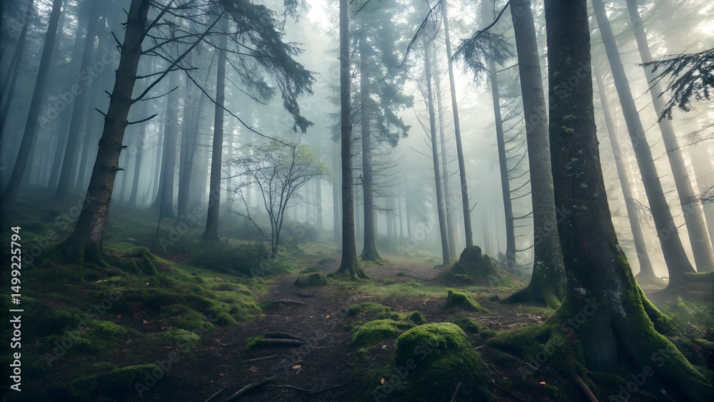 Fototapeta premium forest in fog