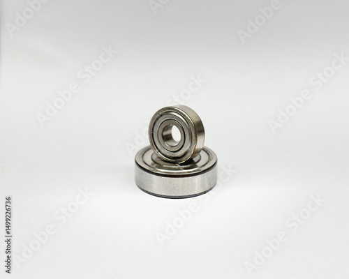 ball bearings on isolated white background