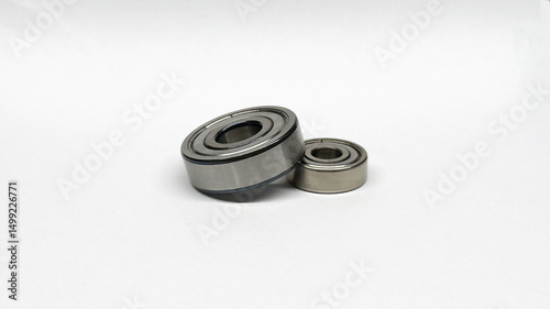 ball bearings on isolated white background