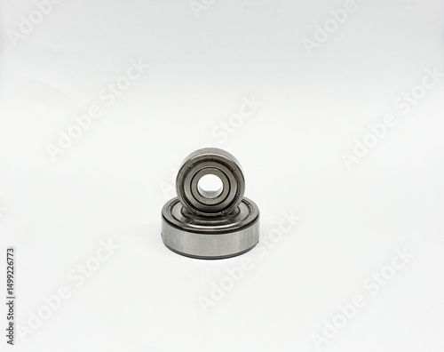 ball bearings on isolated white background