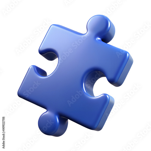 puzzle piece 3d icon illustration, transparent background