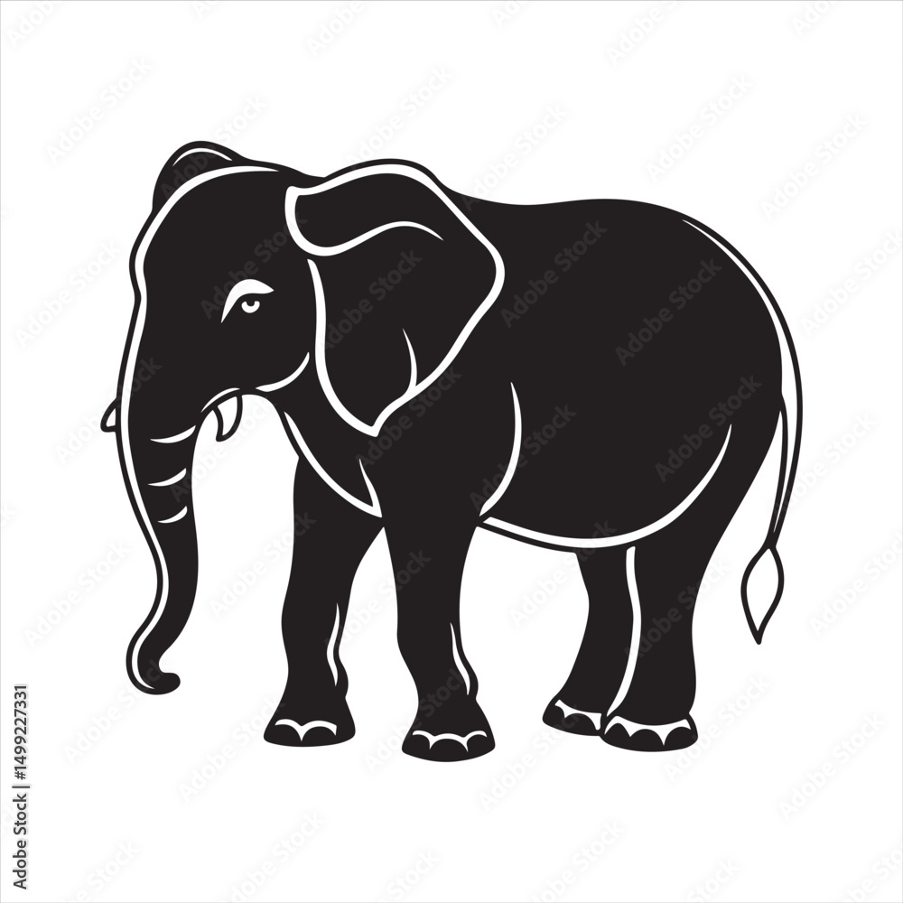 Fototapeta premium Jumbo elephant silhouette vector
