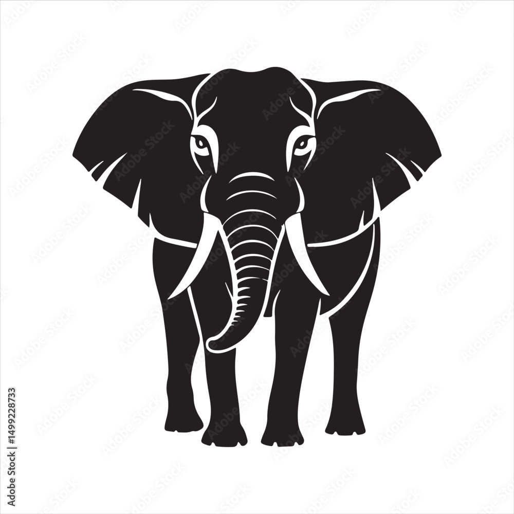 Fototapeta premium Jumbo elephant silhouette vector