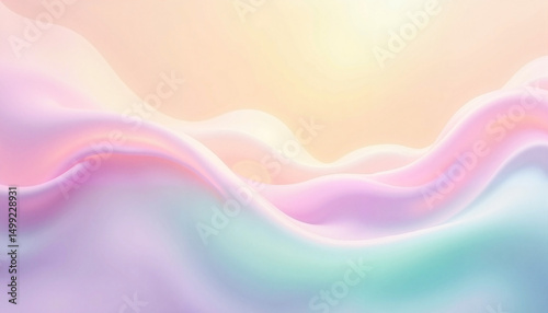 Abstract flowing waves in pastel colors representing a serene background   photo