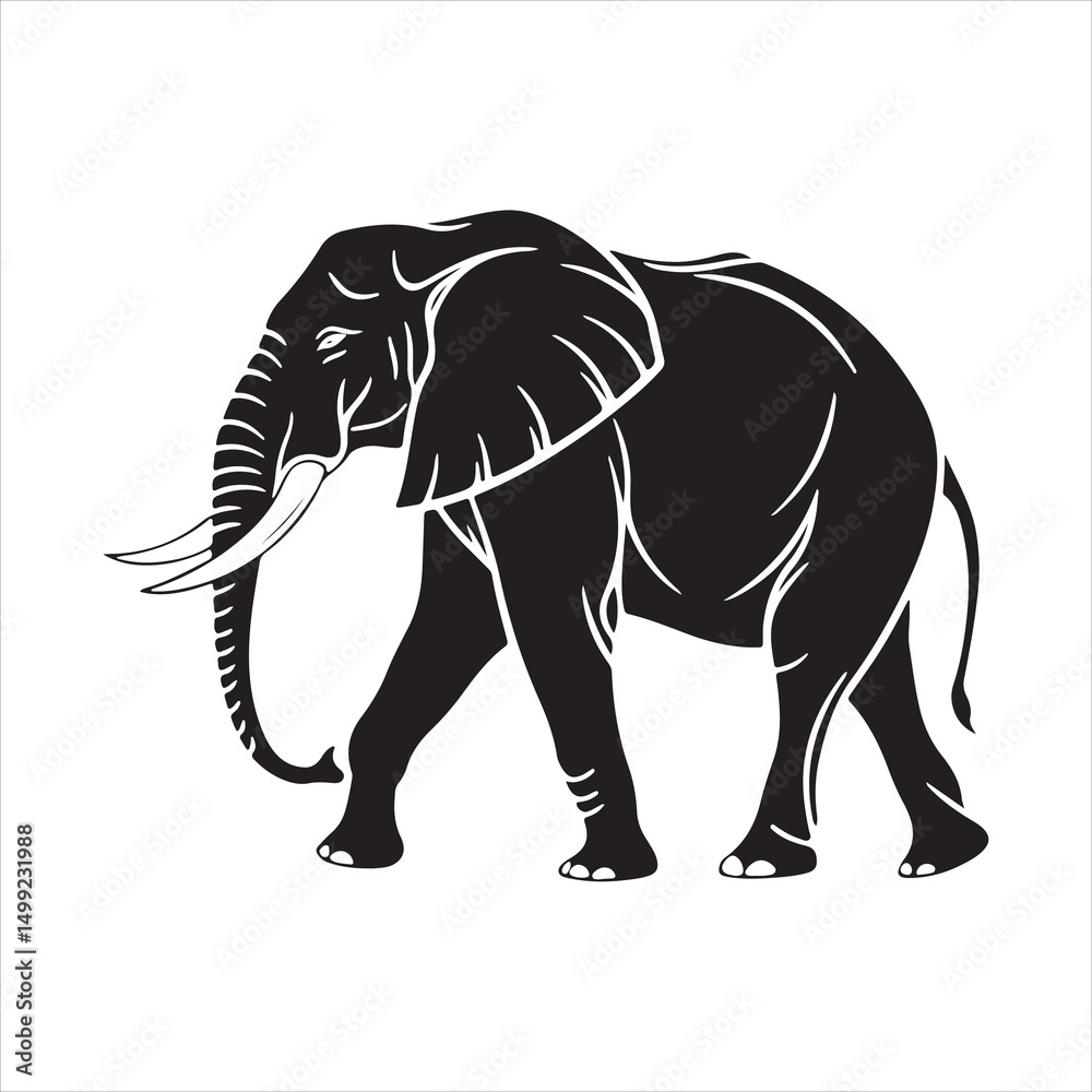 Obraz premium Jumbo elephant silhouette vector