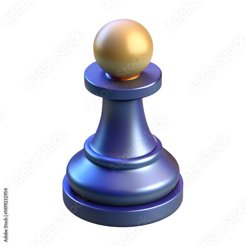 chess piece 3d icon illustration, transparent background