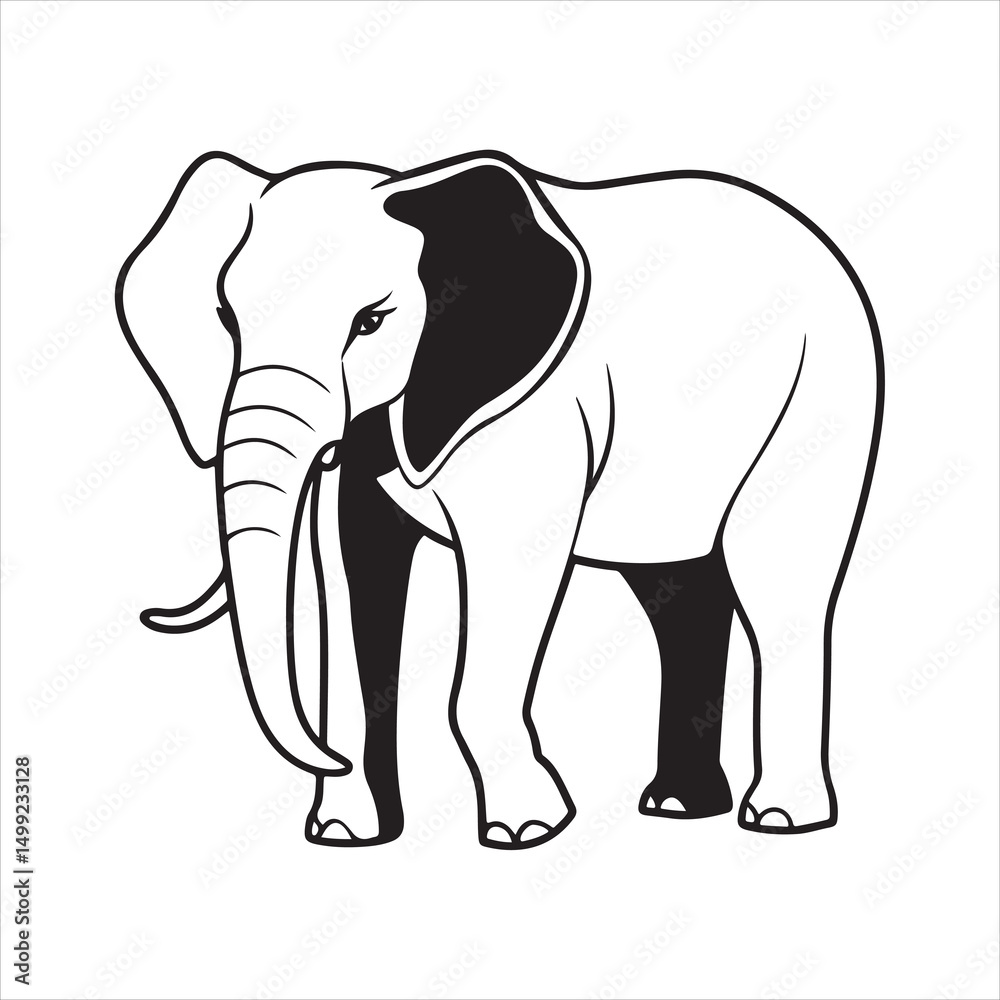 Fototapeta premium Jumbo elephant silhouette vector