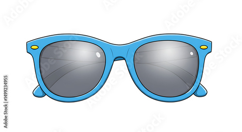 Blue sunglasses with dark lenses