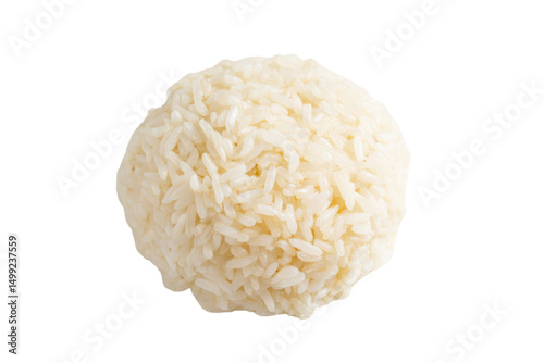 Steamed white rice ball on a transparent background vector, a staple food in Asian cuisine, perfect for healthy eating and dietary fiber