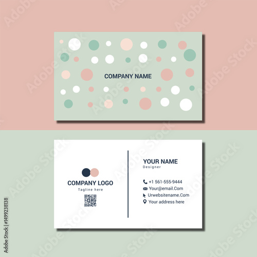 professional company business card design template with qr code