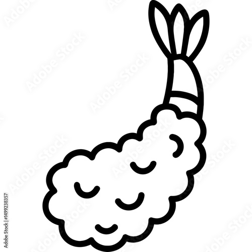 Minimalist tempura shrimp icon design