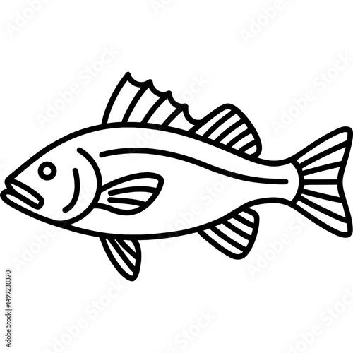 Minimalist Sea Bass Icon Design