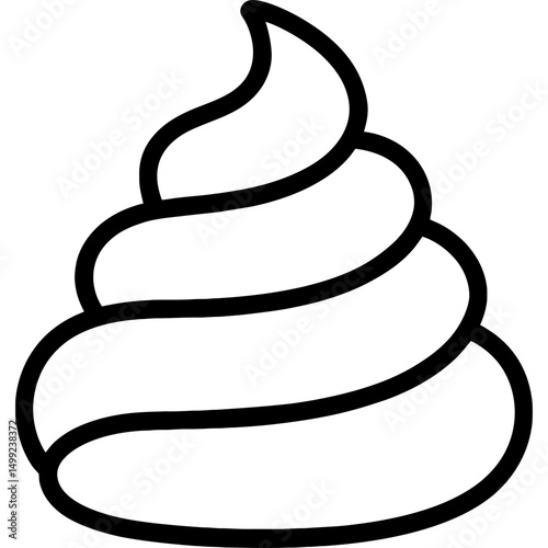 Whipped cream swirl vector outline