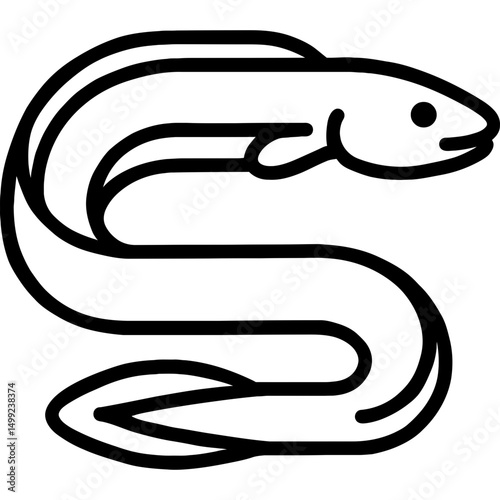 Minimalist eel vector outline icon