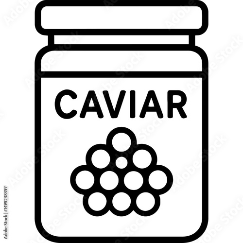 Minimalist caviar jar outline icon
