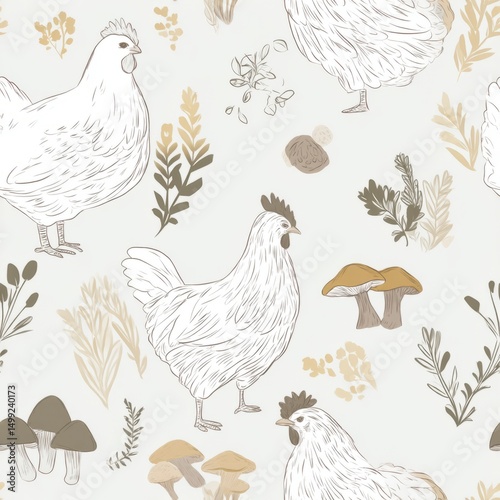 Delicate farm pattern with ...