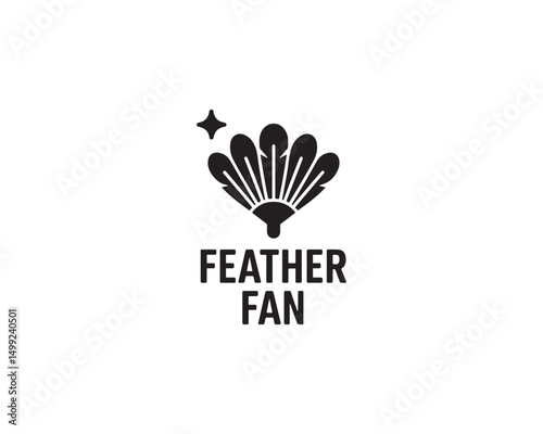 Feather Fan icon vector design illustration.