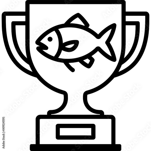 Minimalist fish trophy icon design