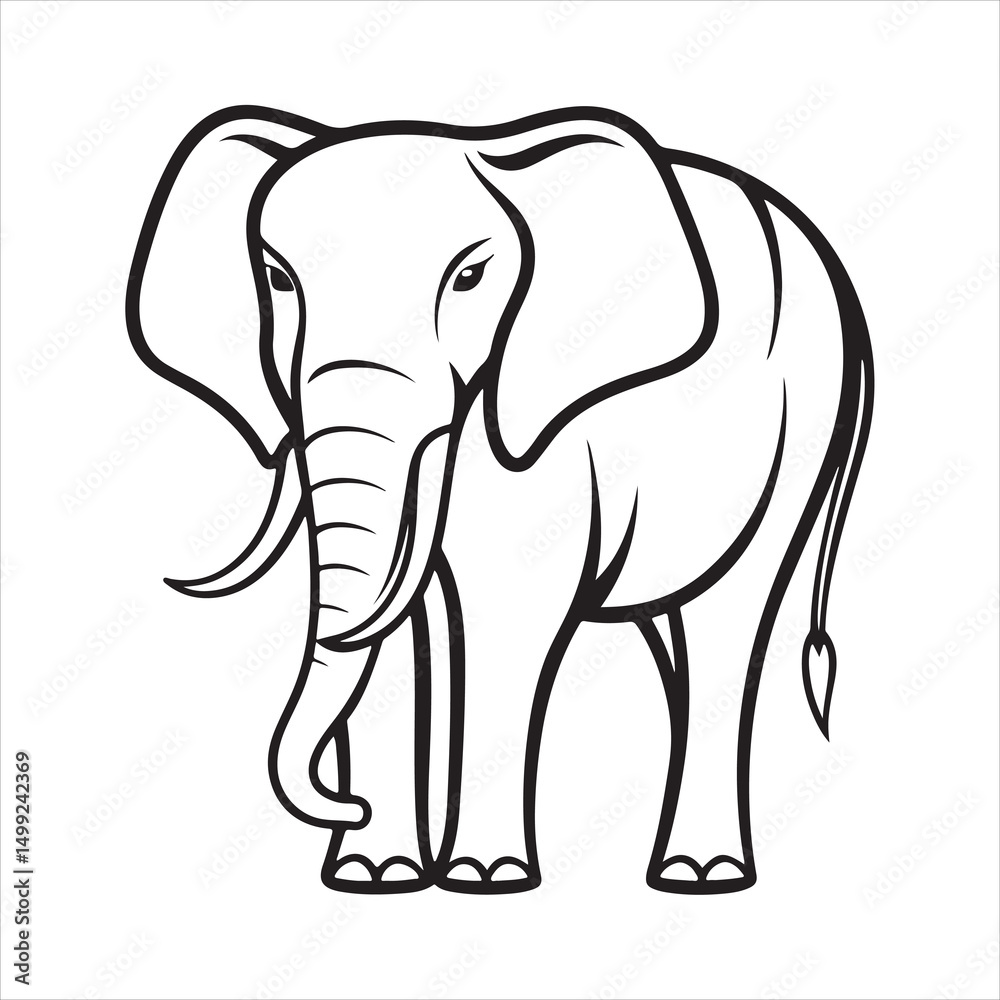 Fototapeta premium Jumbo elephant silhouette vector