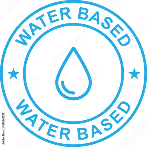 Water Based Vector Label – Skincare, Cosmetic, Hydrating Formula, Product Badge Design