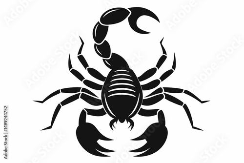 scorpion silhouette line art vector illustration with a white background