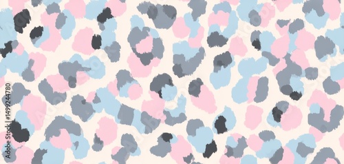 Abstract leopard print pattern in pastel colors.