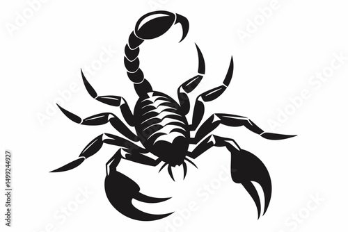 scorpion silhouette line art vector illustration with a white background