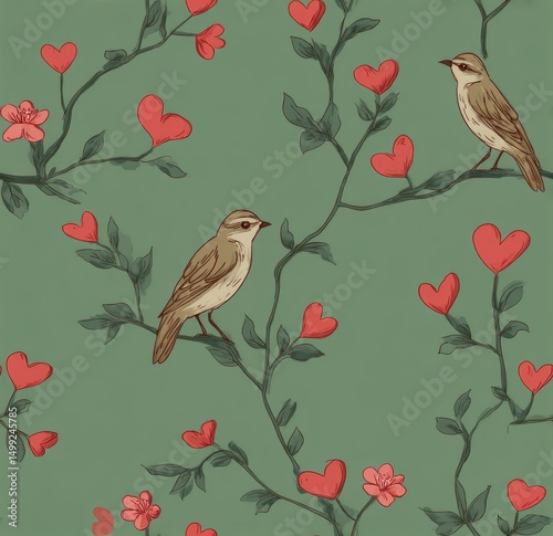 A repeating pattern of bird...