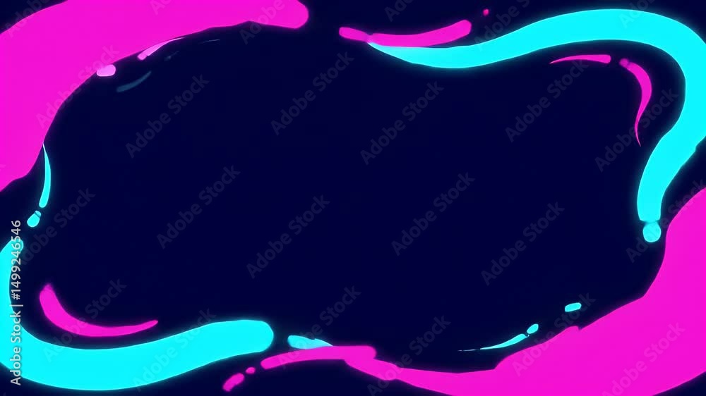 Abstract frame border animation in pink and blue