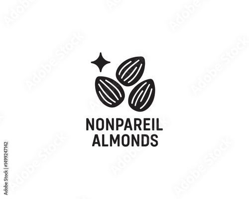 Nonpareil Almonds icon vector design illustration