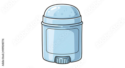 Blue Deodorant Stick on White Background