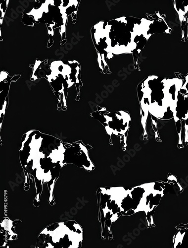 Black and white cow pattern...