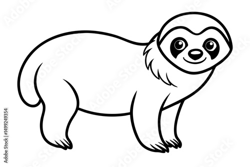 vector illustration of cartoon sloth