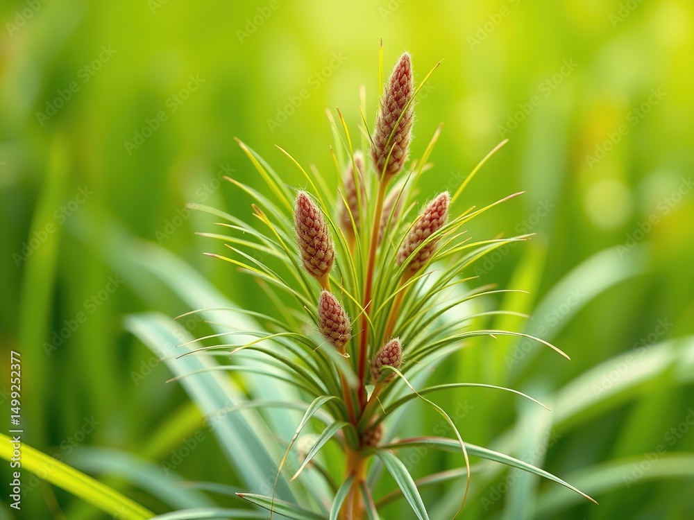 Obraz premium Lush Carex bullata in Vibrant Green