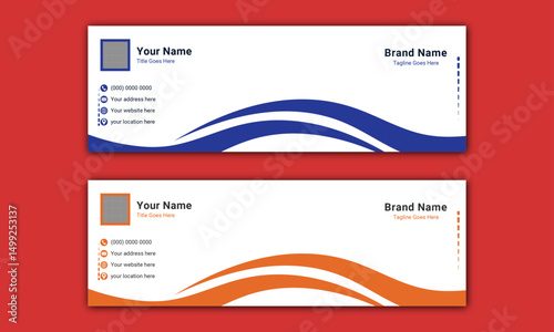 Modern and minimalist email signature or email footer template