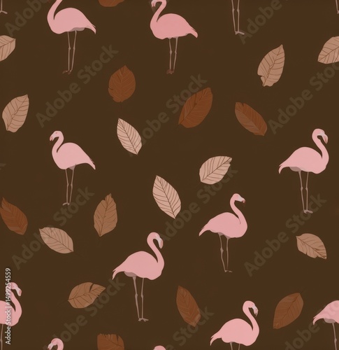 Pink flamingoes and autumn ...