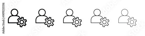 Account settings icon or logo illustration outline black style