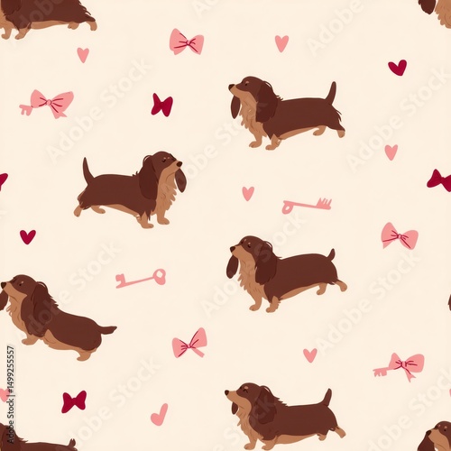 Dachshund dogs in a repeati...