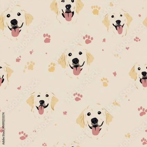 Golden retriever dog head p...