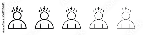Anxiety icon or logo illustration outline black style