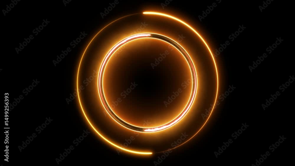 3d rendering, glowing neon ball, laser show, empty space, disco ball, esoteric energy, abstract looping animation, Animation magic swirl trace path on black background. Loopable digital 3d animation