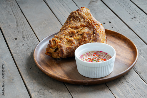 a delicious famous dish in the Philippines, deep fried pork leg also known as crispy pata 