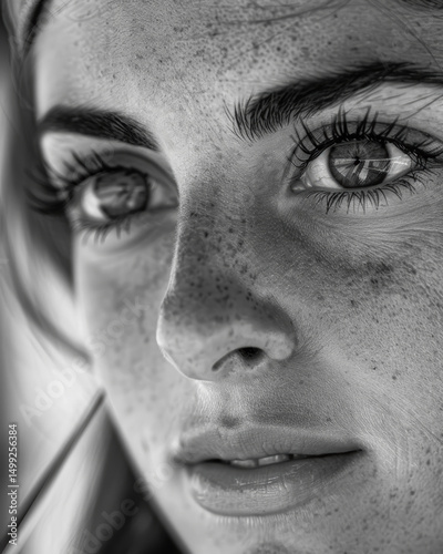 Wallpaper Mural Close-up of expressive eyes and nose in high contrast monochrome image. Torontodigital.ca